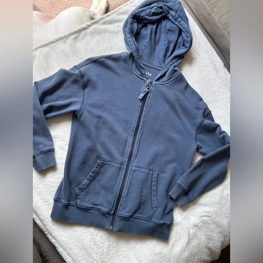 Mini Boden Blue Zip-Up Hoodie Jacket